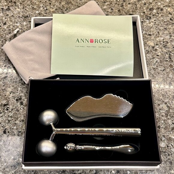 🩶 3-in-1 Stainless Steel Facial Massage // Gua Sha Set - Picture 2 of 4